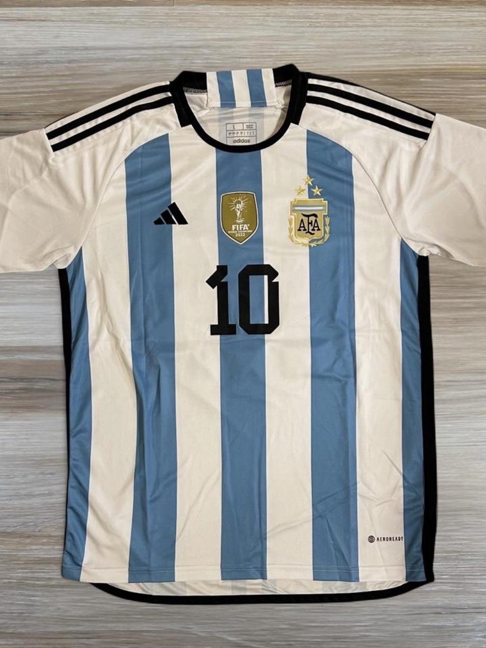 Pre-Owned Messi Argentina 2022 World Cup Home Jersey Size L Large